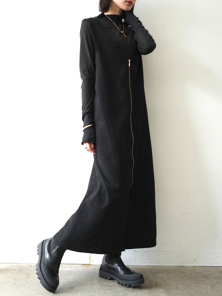 [予約]コットンガーゼシアー切替メロートップス/ブラック