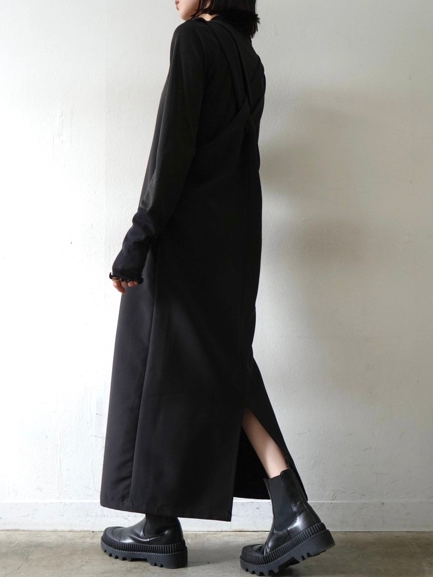 [予約]コットンガーゼシアー切替メロートップス/ブラック