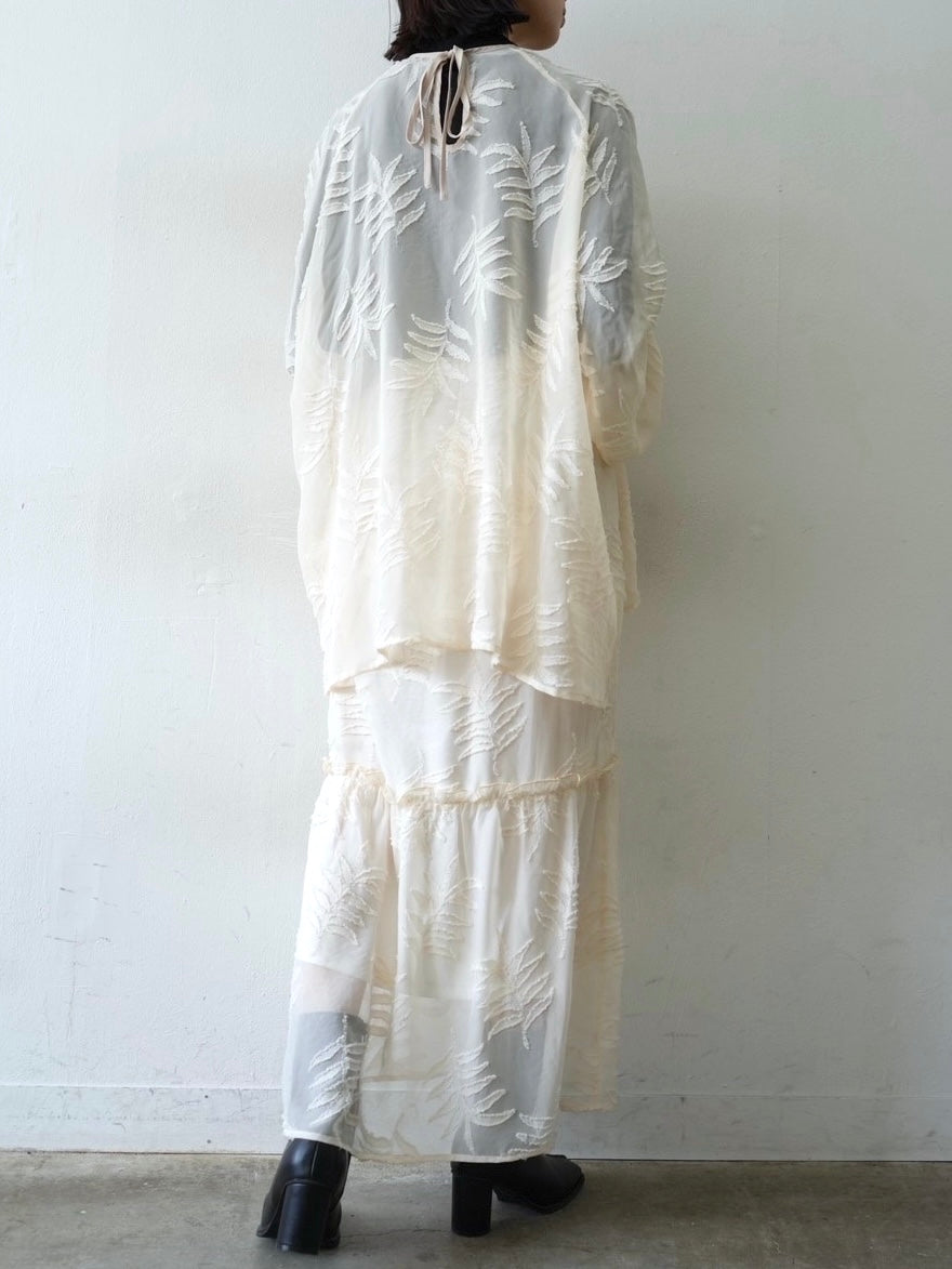 [予約]コットンガーゼシアー切替メロートップス/ブラック