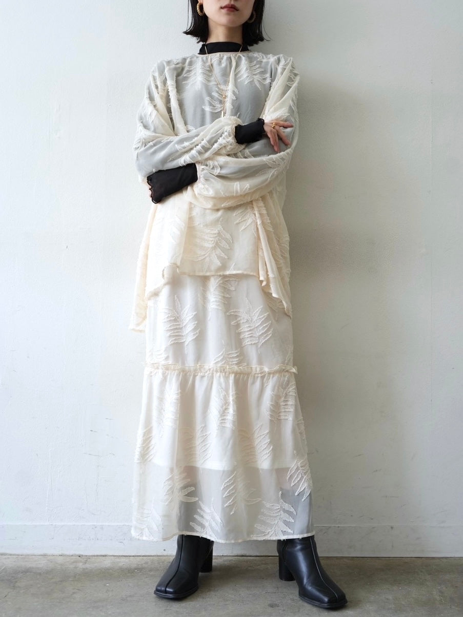 [予約]コットンガーゼシアー切替メロートップス/ブラック