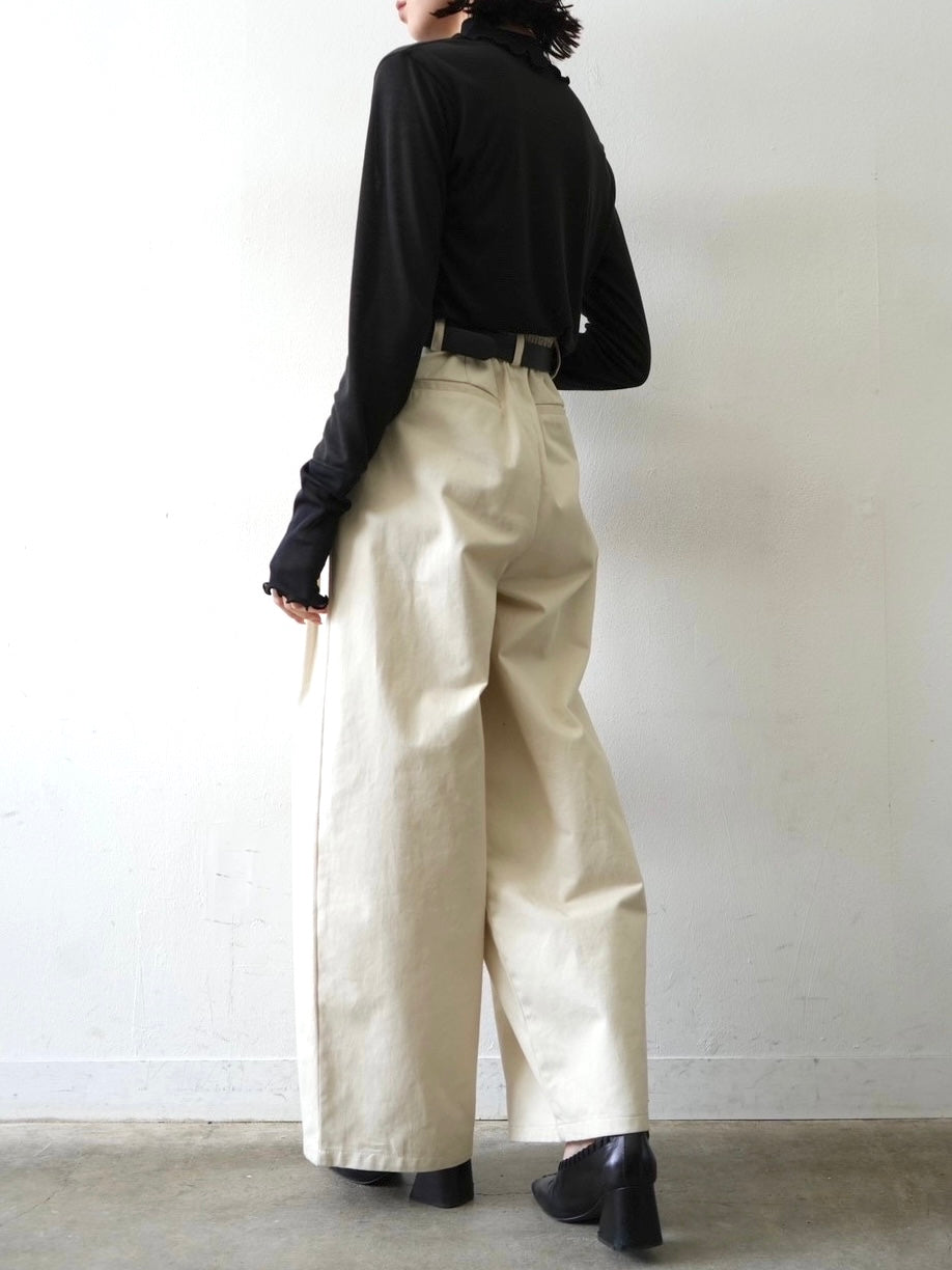 [予約]コットンガーゼシアー切替メロートップス/ブラック