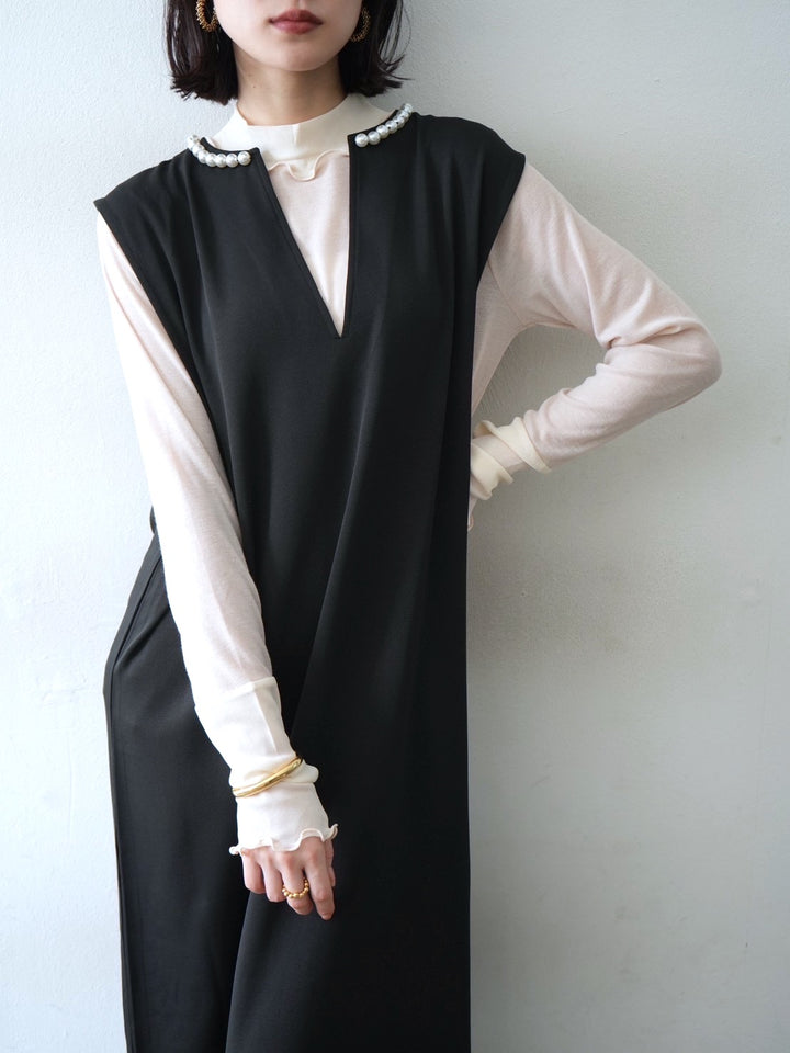 [予約]コットンガーゼシアー切替メロートップス/アイボリー