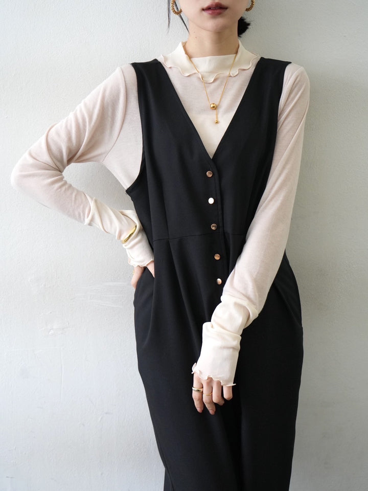 [予約]コットンガーゼシアー切替メロートップス/アイボリー