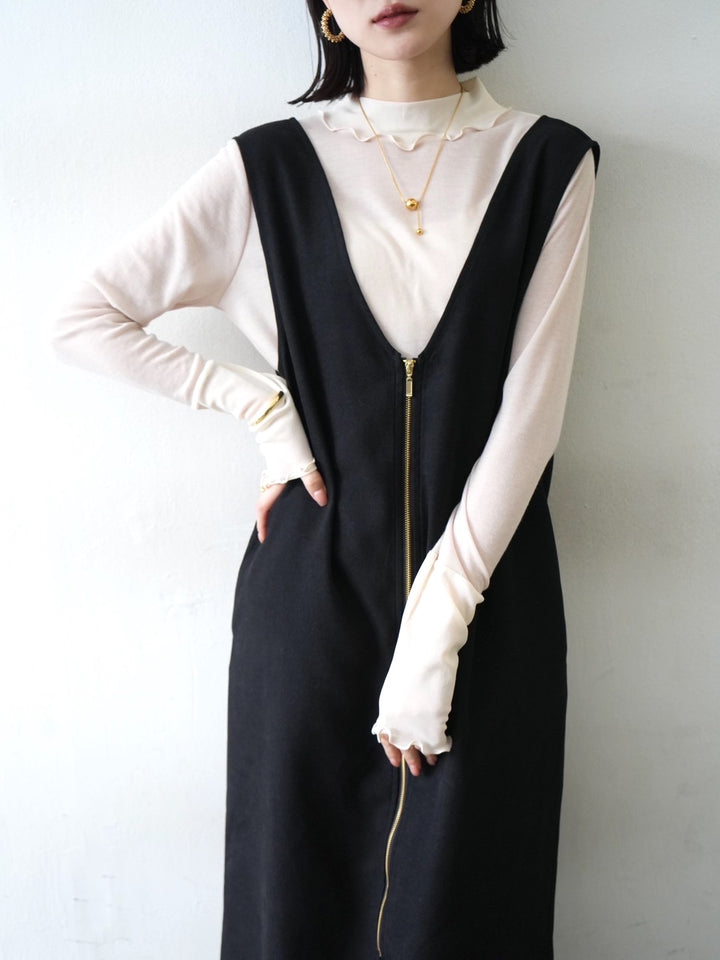 [予約]コットンガーゼシアー切替メロートップス/アイボリー