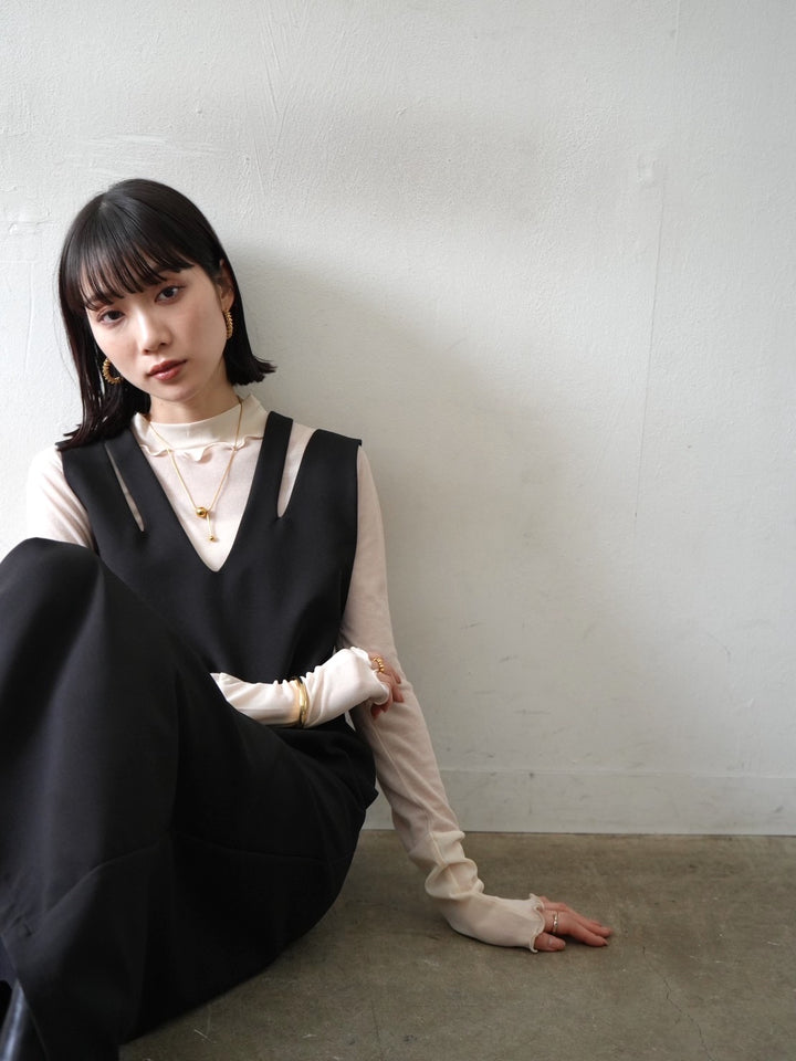 [予約]コットンガーゼシアー切替メロートップス/アイボリー