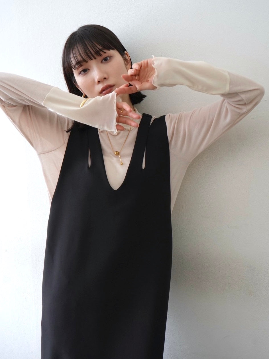 [予約]コットンガーゼシアー切替メロートップス/アイボリー