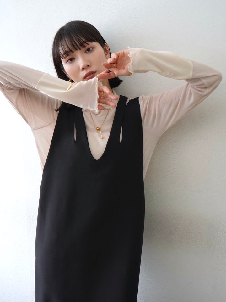 [予約]コットンガーゼシアー切替メロートップス/アイボリー