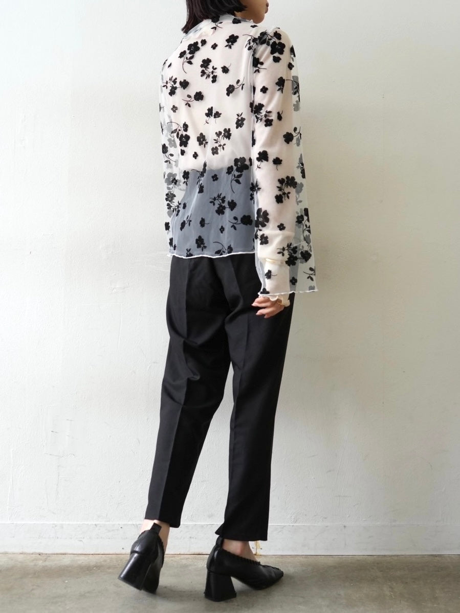 [予約]コットンガーゼシアー切替メロートップス/アイボリー