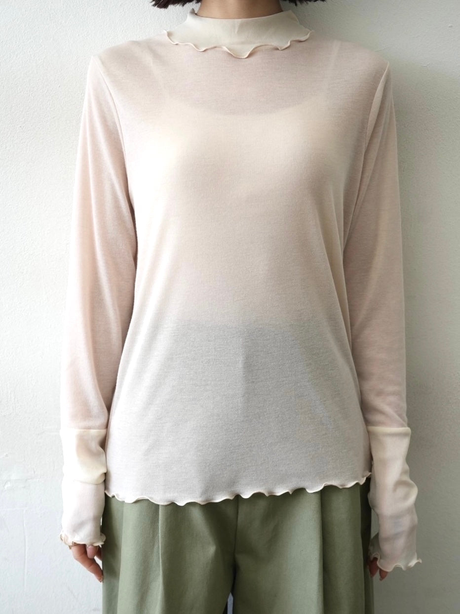 [予約]コットンガーゼシアー切替メロートップス/アイボリー