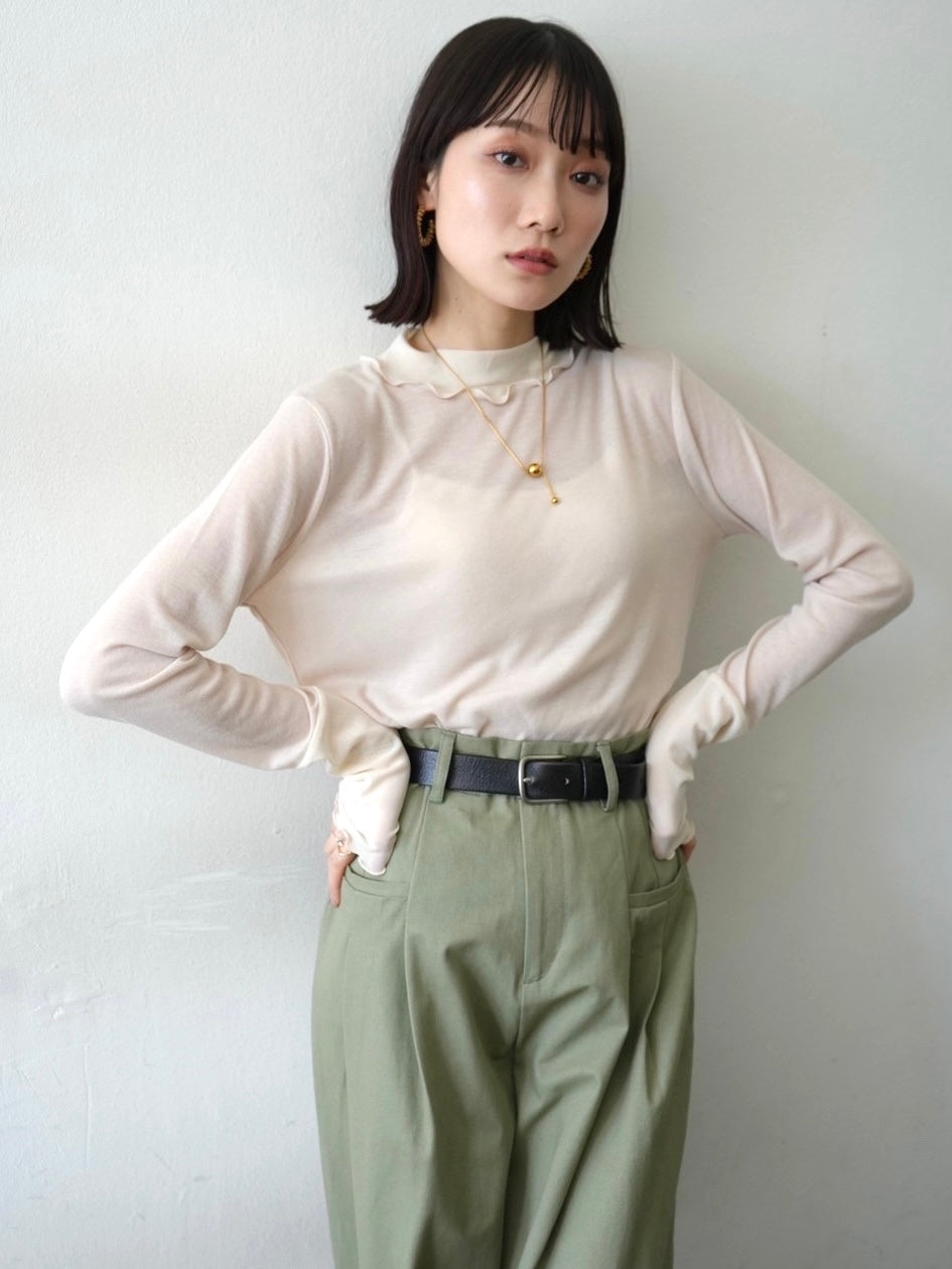 [予約]コットンガーゼシアー切替メロートップス/アイボリー