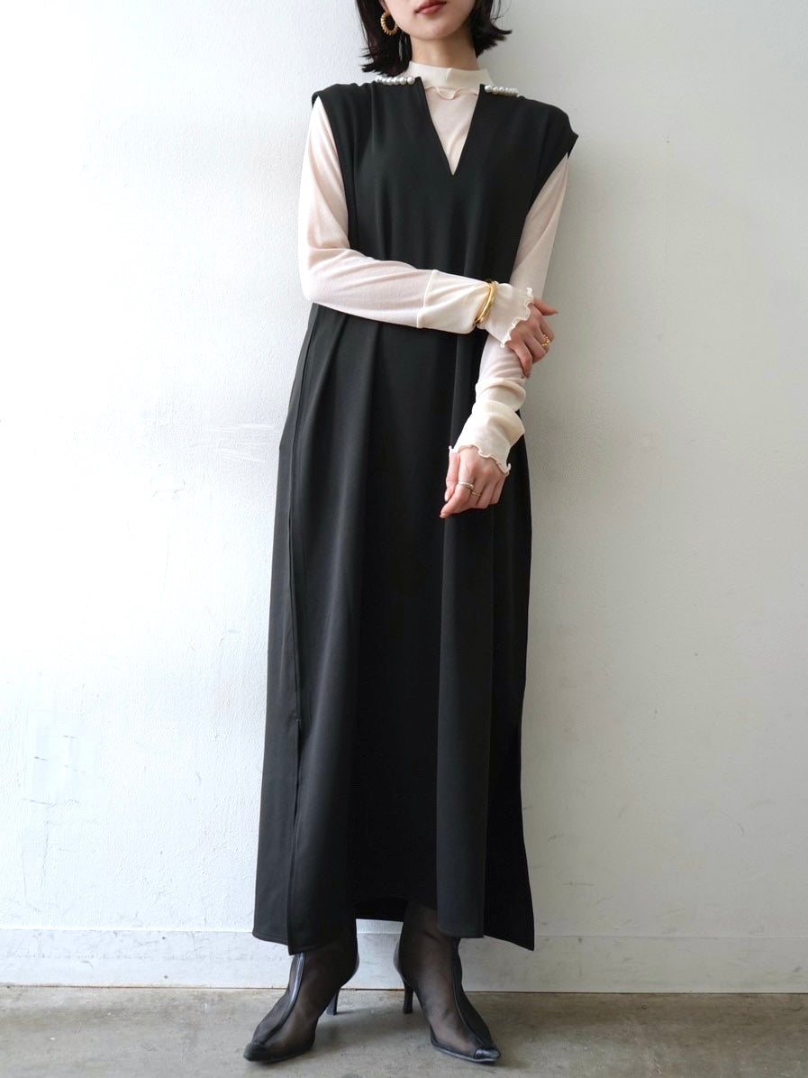 [予約]コットンガーゼシアー切替メロートップス/アイボリー