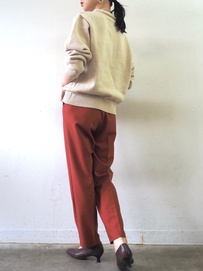 [予約]刺繍ロゴポリエステルニットプルオーバー/アイボリー