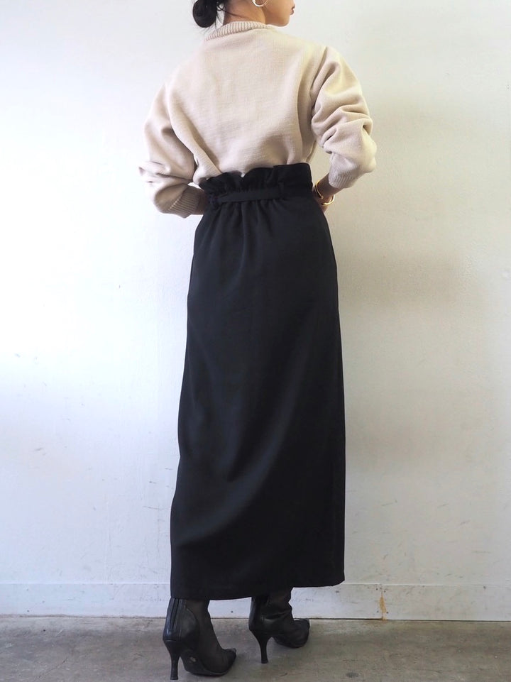 [予約]刺繍ロゴポリエステルニットプルオーバー/アイボリー