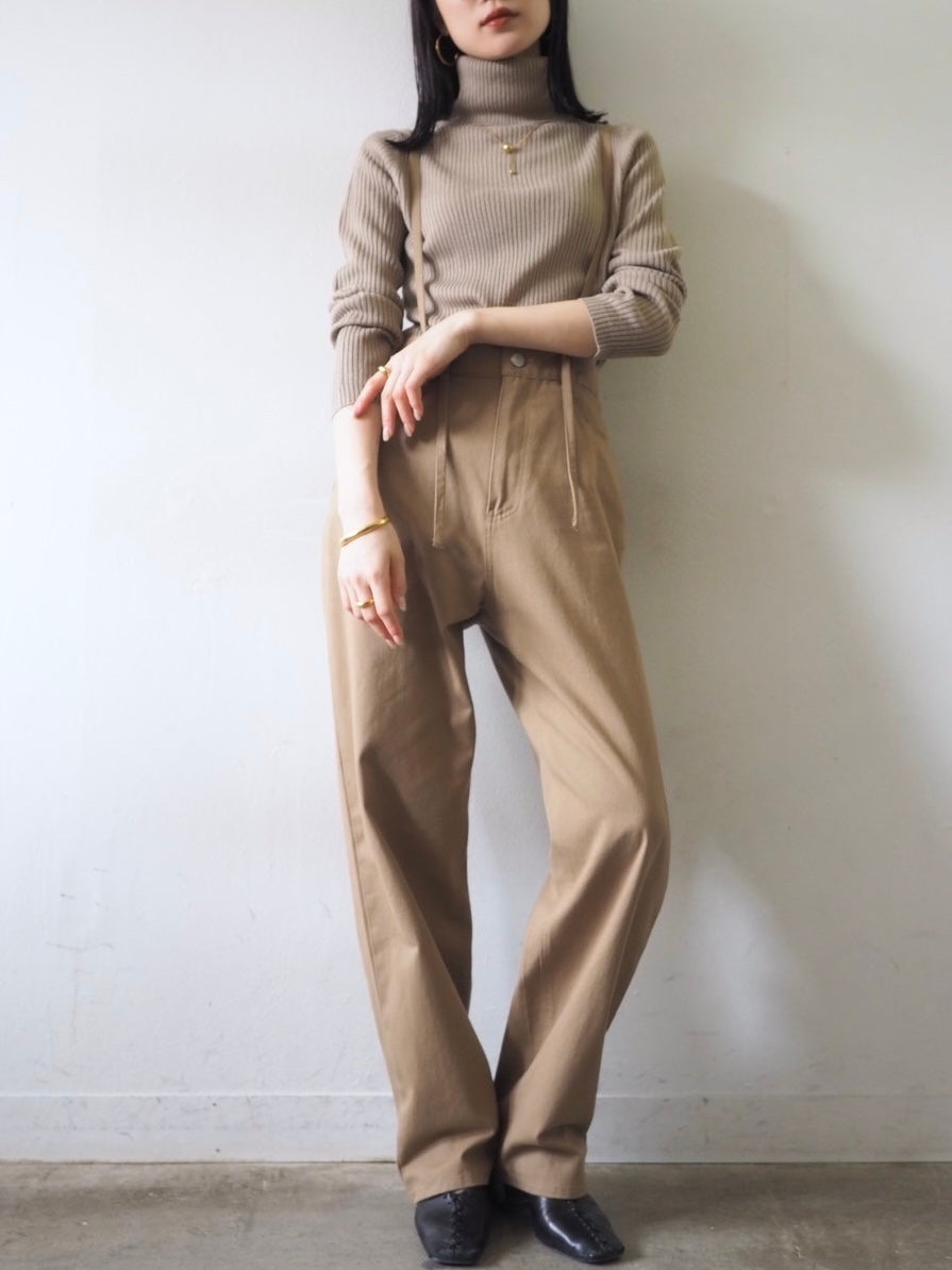 予約]リブタートルネックニットトップス/ベージュ – Lumier