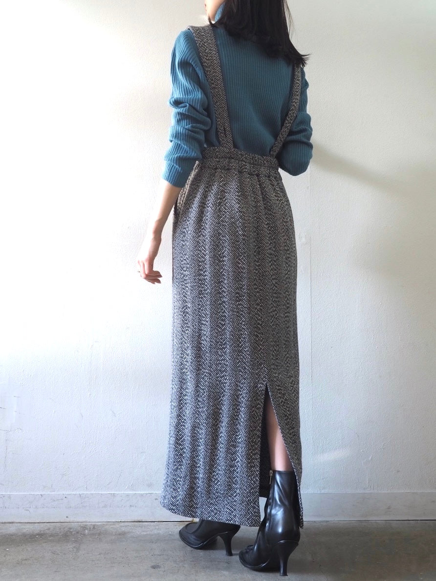 [予約]リブタートルネックニットトップス/ブルー