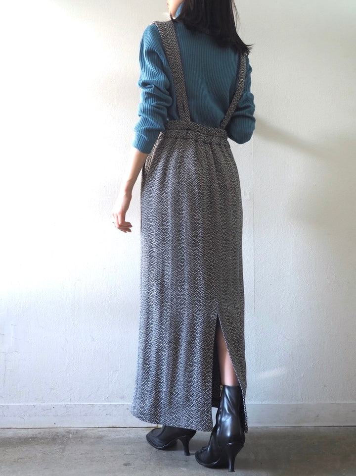 [予約]リブタートルネックニットトップス/ブルー