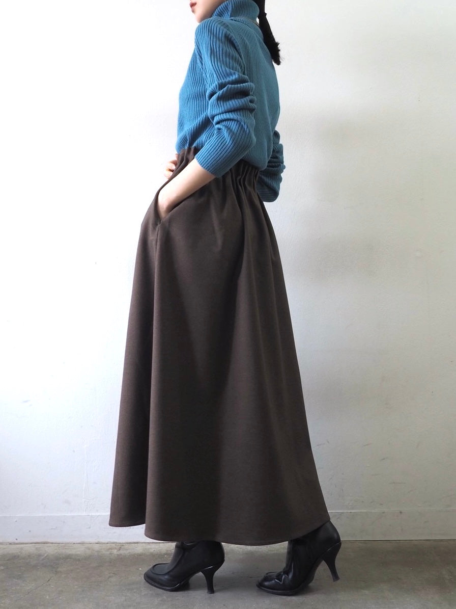 [予約]リブタートルネックニットトップス/ブルー