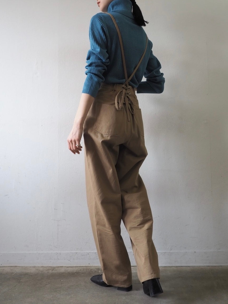 [予約]リブタートルネックニットトップス/ブルー