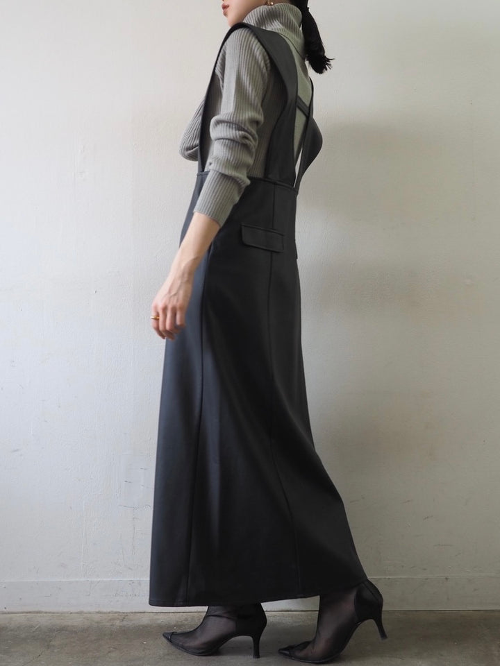 [予約]リブタートルネックニットトップス/グレー