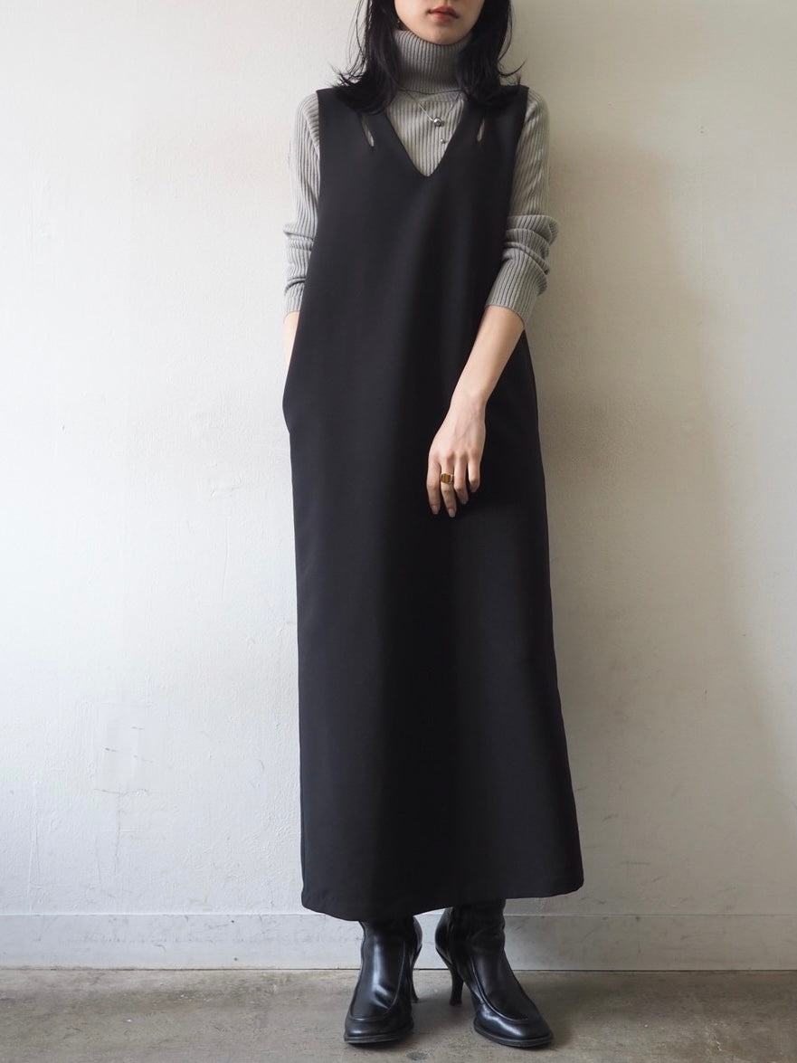 [予約]リブタートルネックニットトップス/グレー