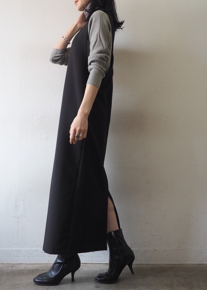 [予約]リブタートルネックニットトップス/グレー