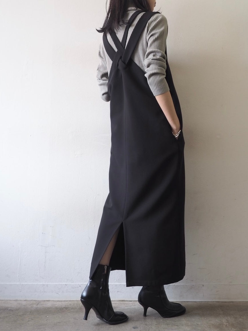 [予約]リブタートルネックニットトップス/グレー