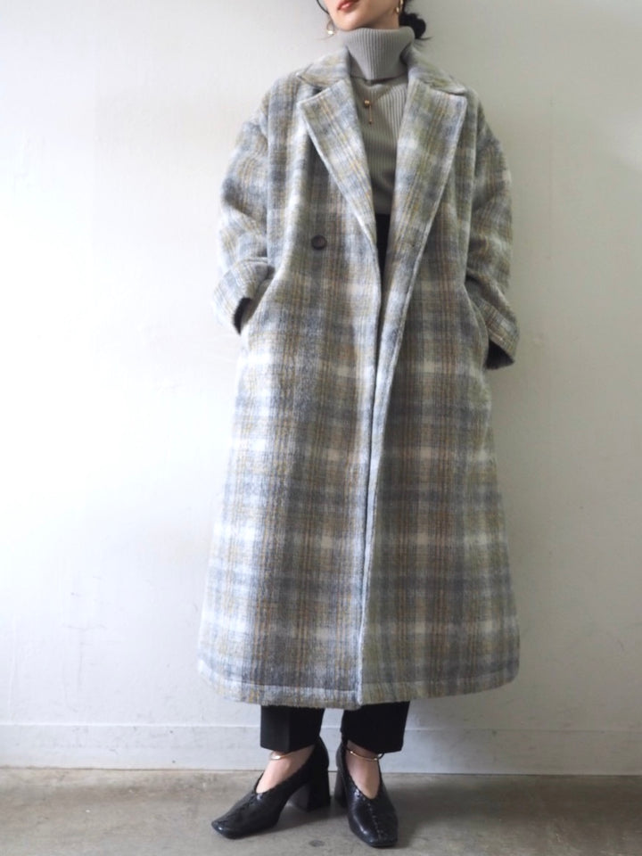 [予約]リブタートルネックニットトップス/グレー