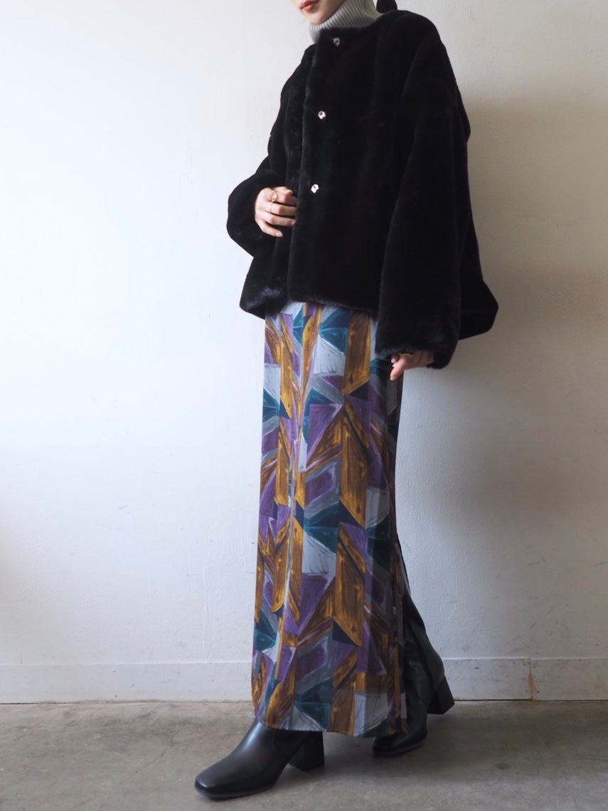 [予約]リブタートルネックニットトップス/グレー