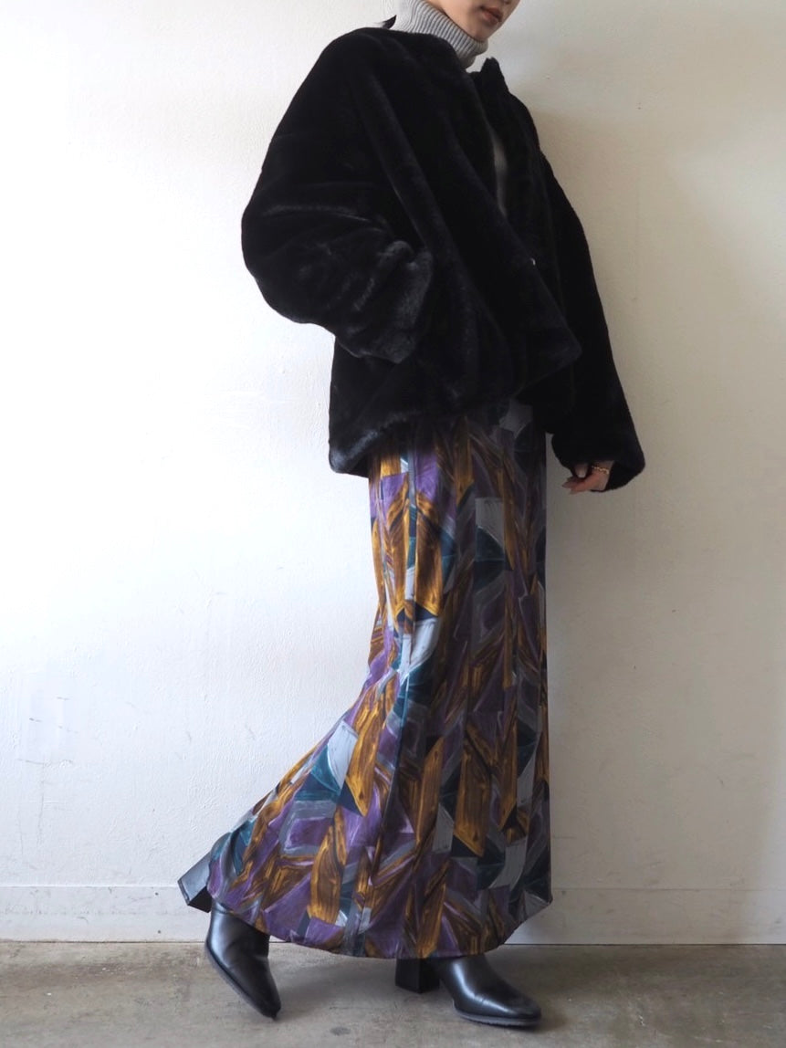 [予約]リブタートルネックニットトップス/グレー