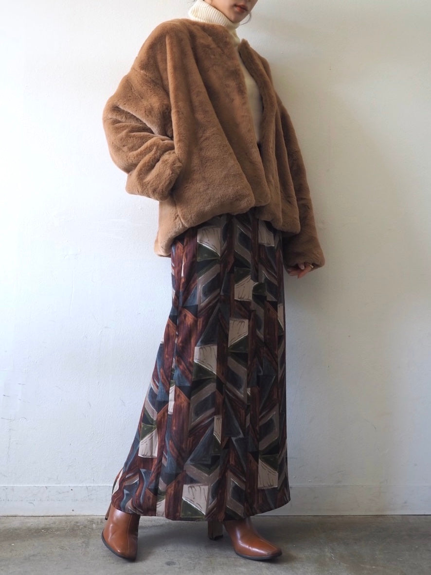 [予約]リブタートルネックニットトップス/アイボリー