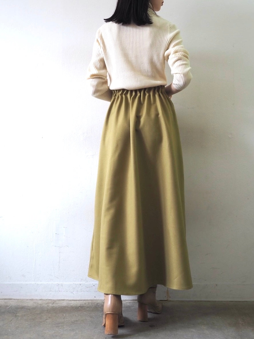 [予約]リブタートルネックニットトップス/アイボリー