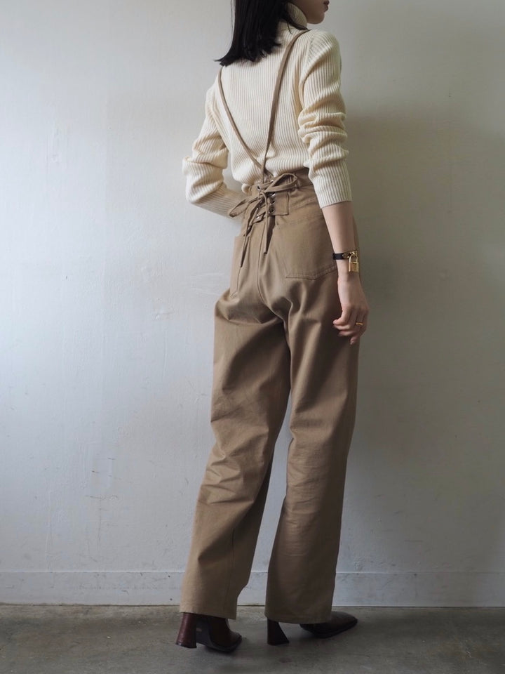 [予約]リブタートルネックニットトップス/アイボリー