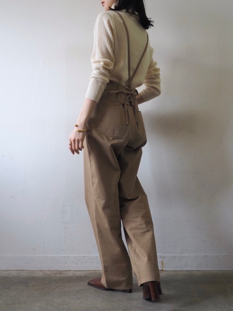 [予約]リブタートルネックニットトップス/アイボリー