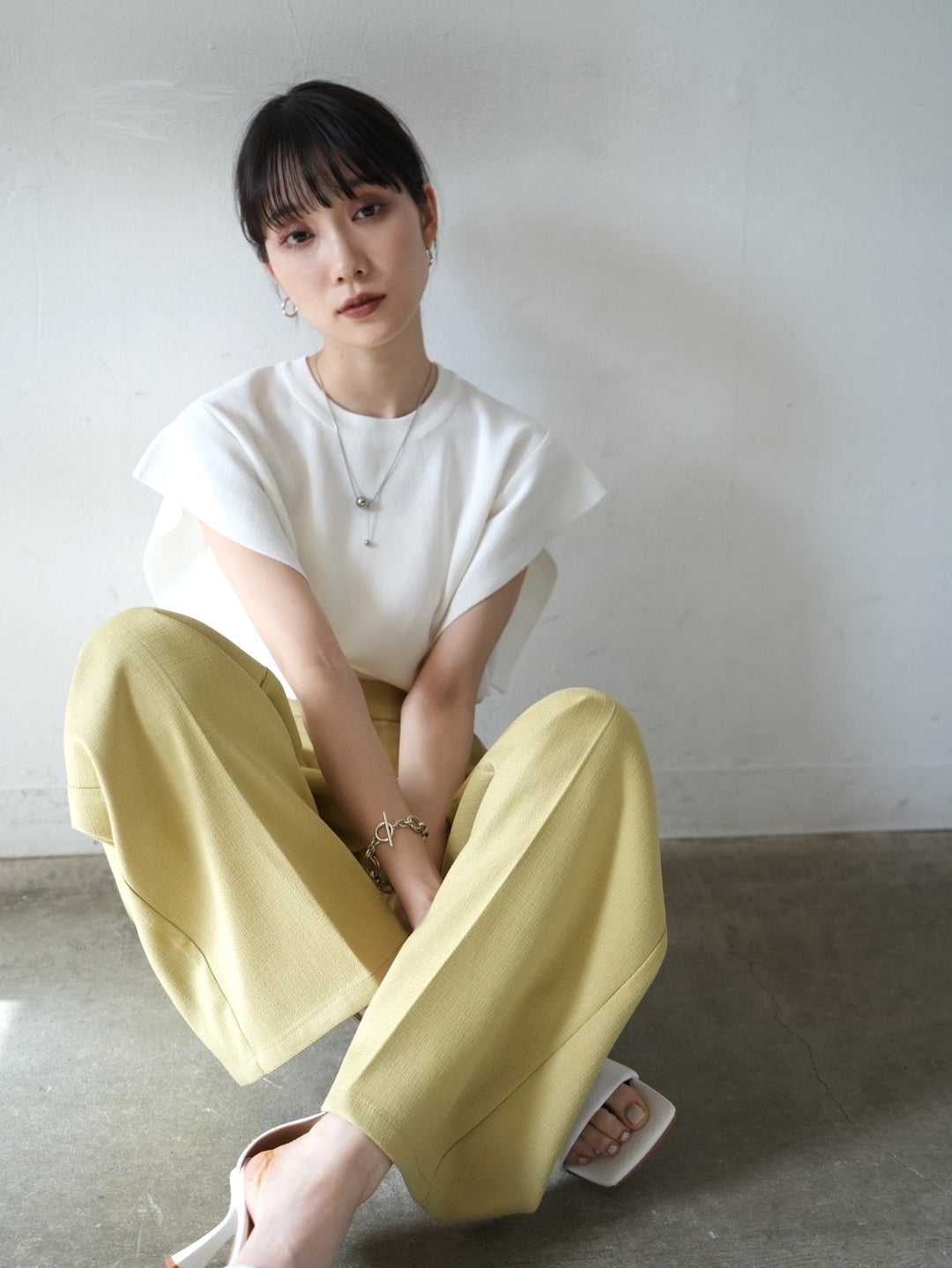 [Pre-order] Square sleeve knit top/off