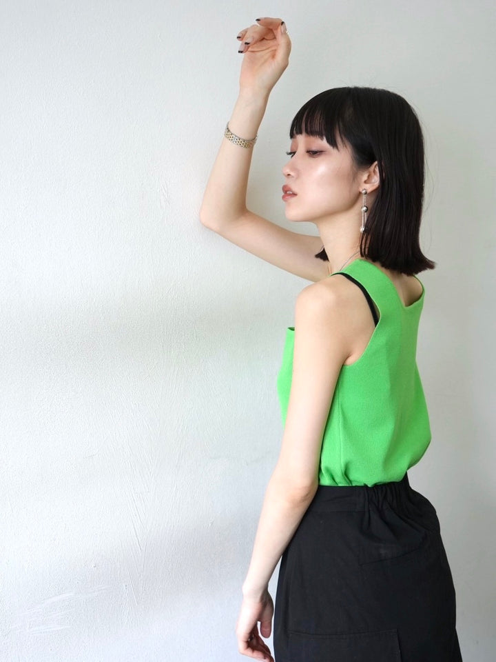 [Pre-order] Square Summer Knit Tank Top/Green