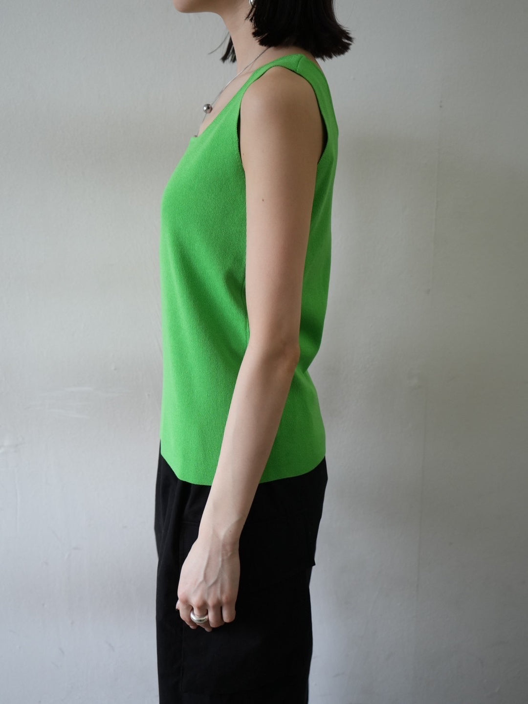 [Pre-order] Square Summer Knit Tank Top/Green