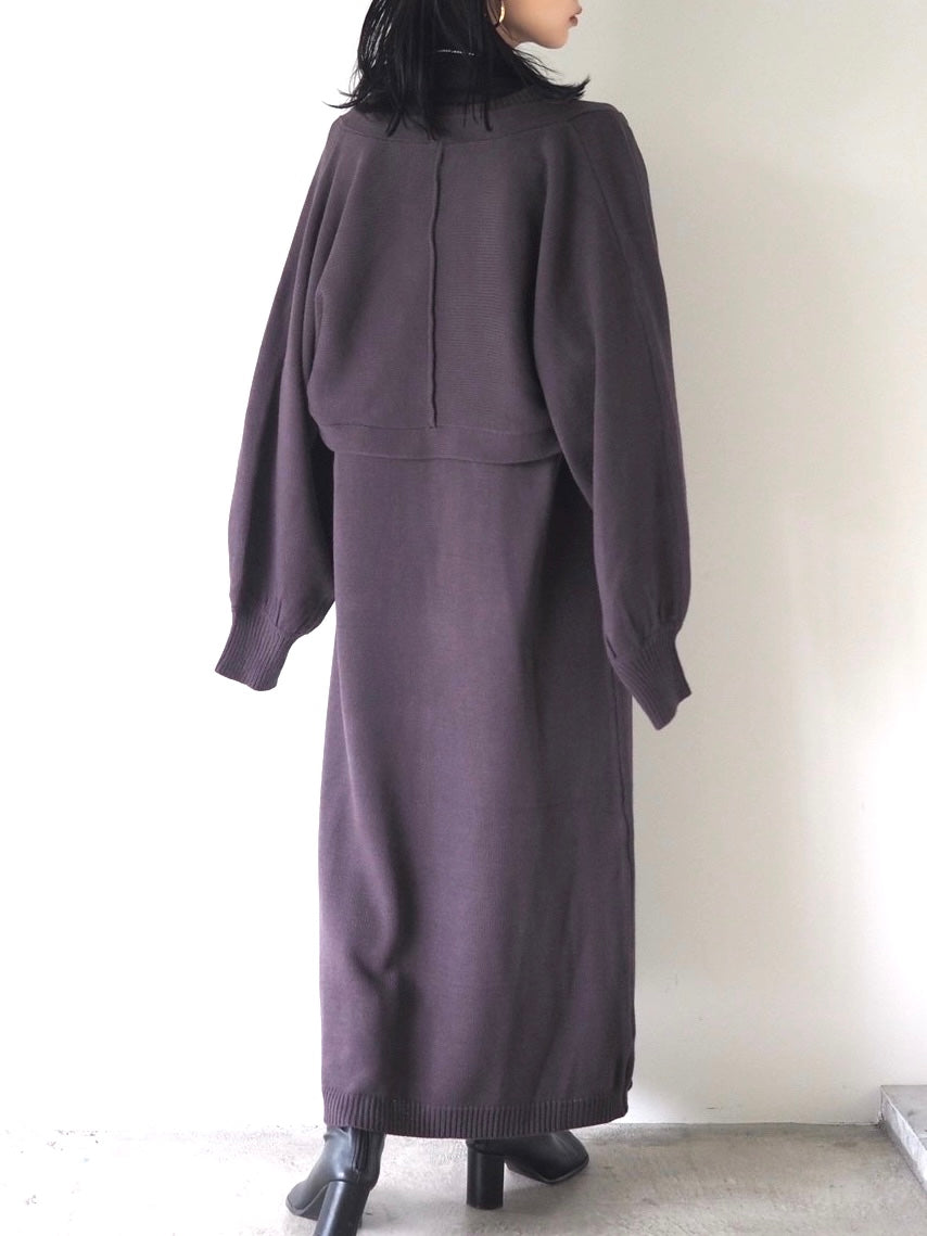予約]センターライン2WAYボレロニットワンピース/チャコール – Lumier