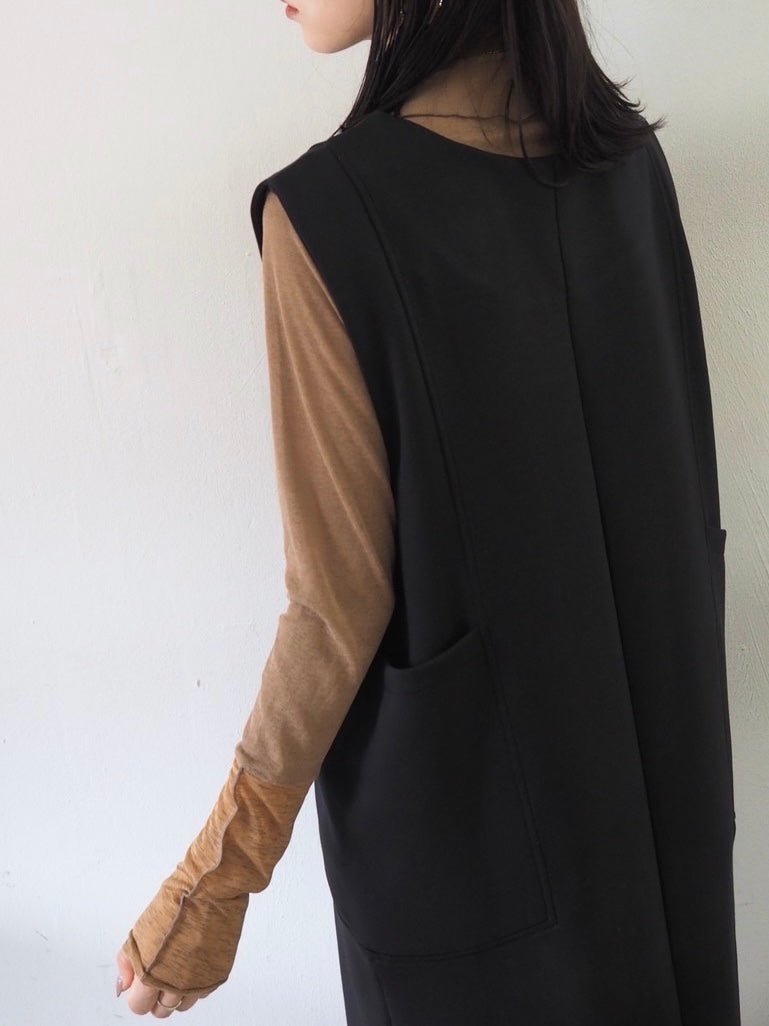 [Pre-order] Sleeve-switched high-neck mellow top/brown