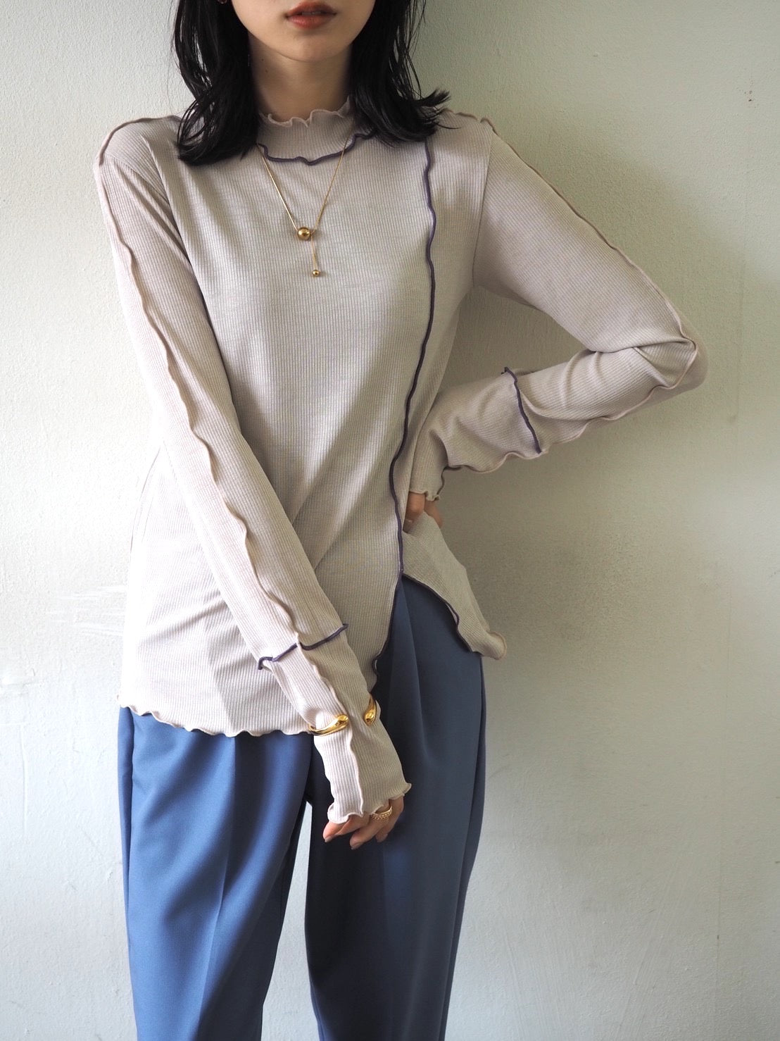 ▽バイカラーメロートップス▽ バイカラーメローシアートップス（Tシャツ⁄カットソー）｜LIAN（リアン