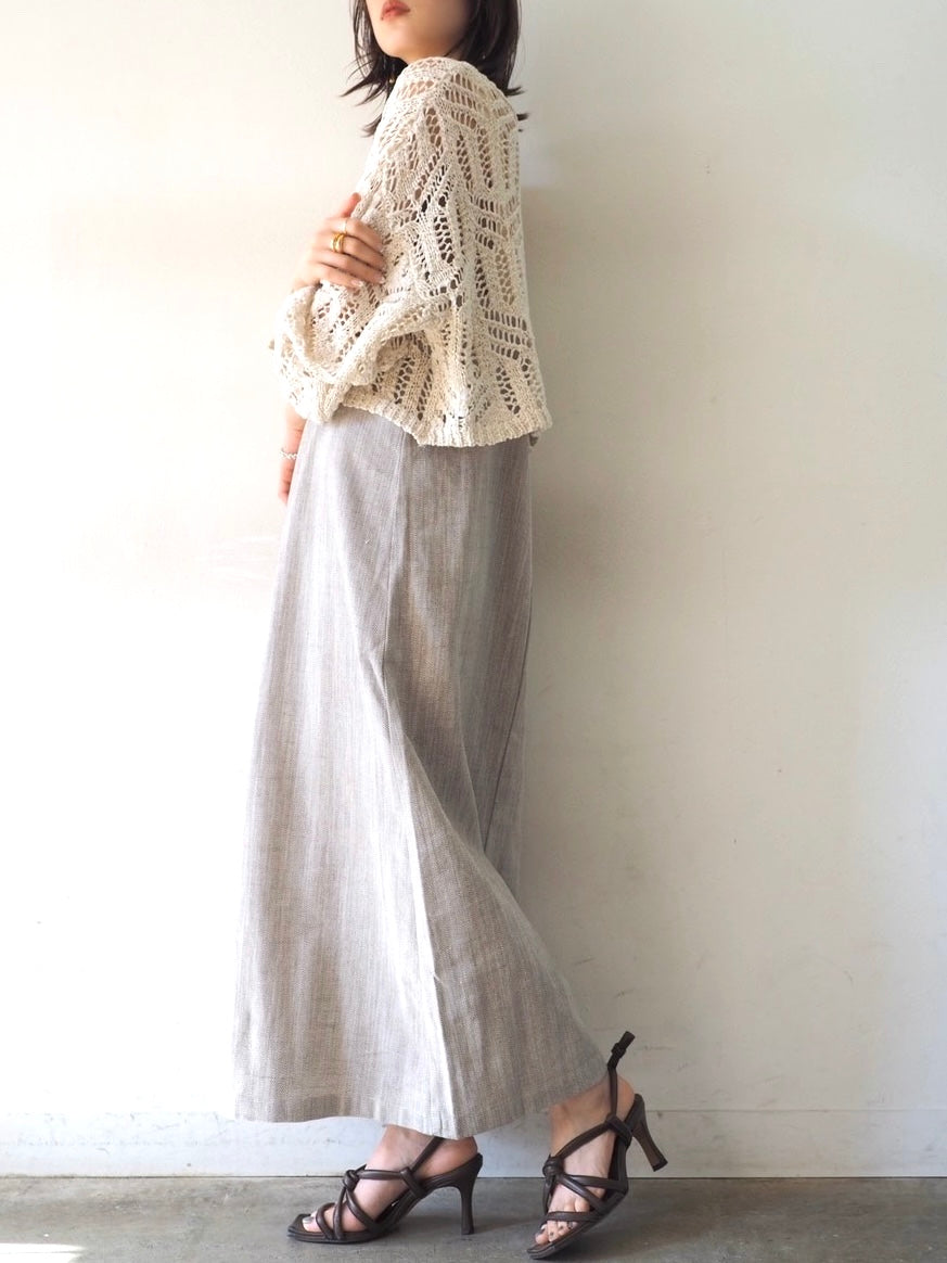 【預訂】人字紋吊帶洋裝/淺灰色