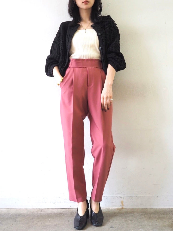 ループ編みデザインニットカーディガン/ブラック