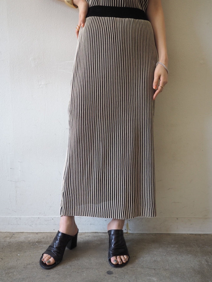 [Ready to ship] Striped knit tight skirt/black