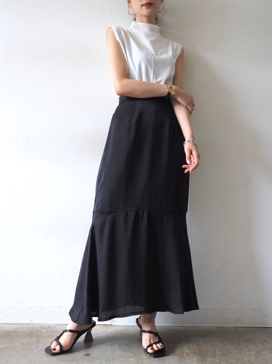 【預訂】復古緞面人魚裙/黑色
