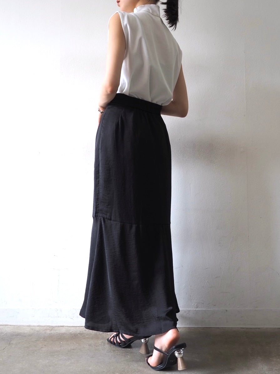 【預訂】復古緞面人魚裙/黑色