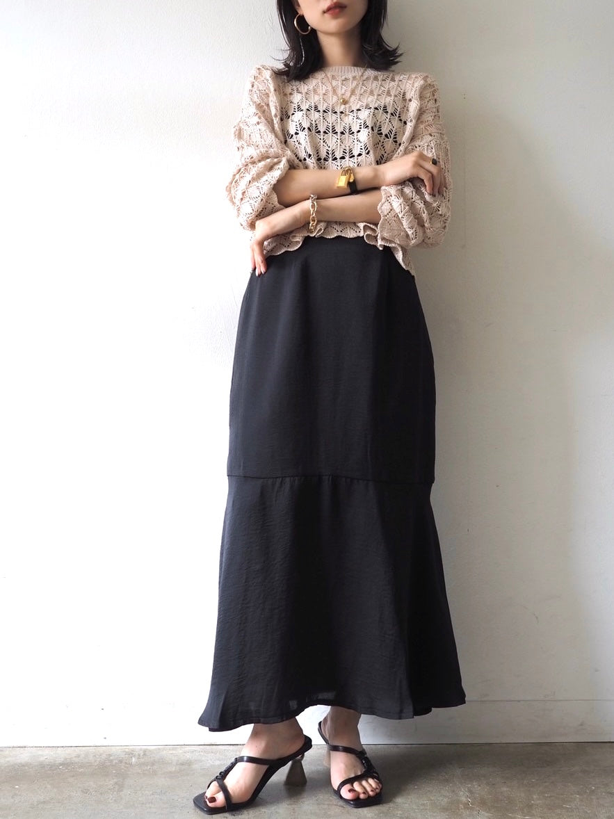 [Pre-order] Vintage Satin Mermaid Skirt/Black