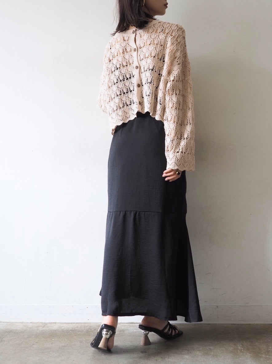 [Pre-order] Vintage Satin Mermaid Skirt/Black