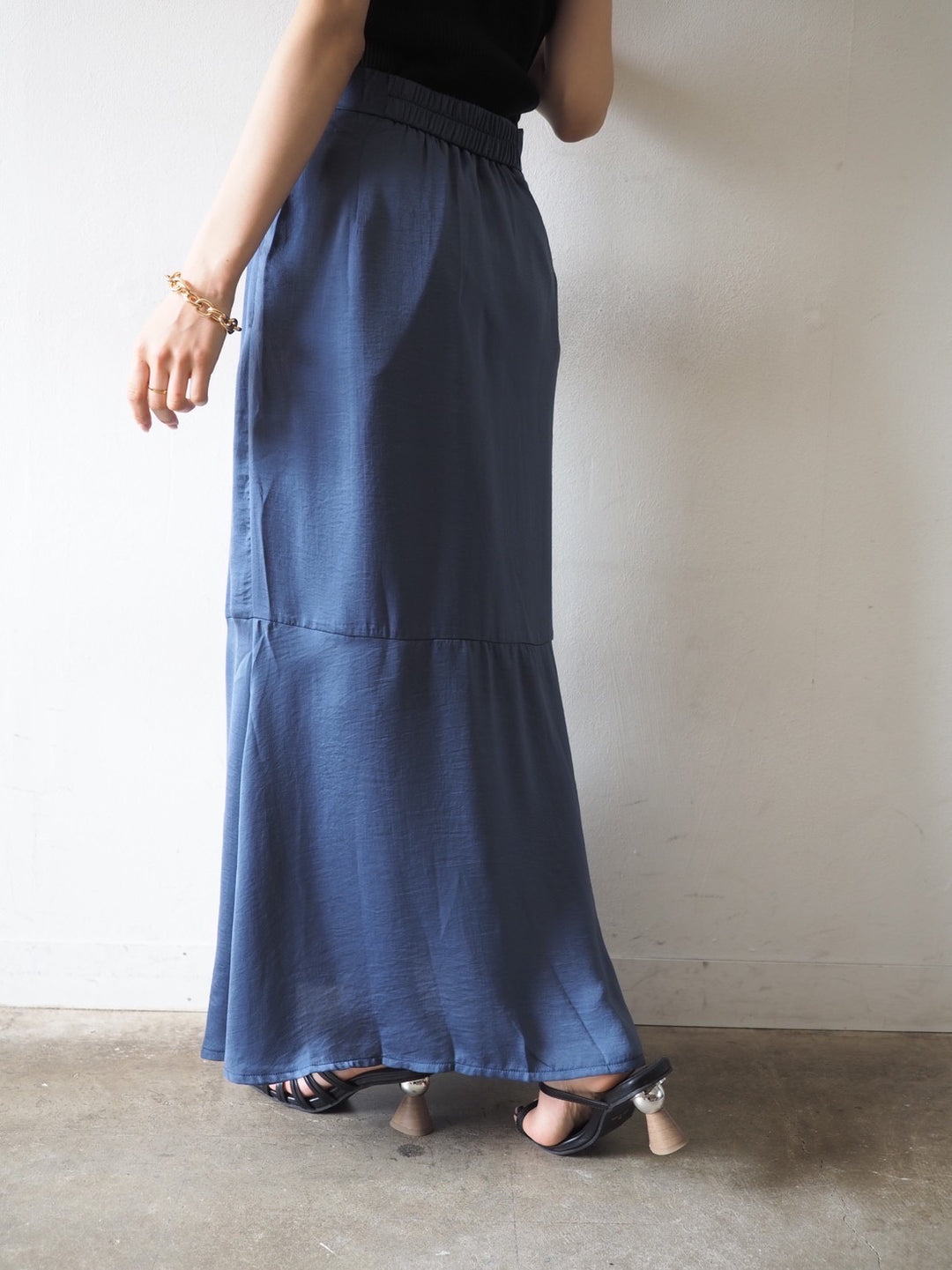 [Pre-order] Vintage Satin Mermaid Skirt/Blue