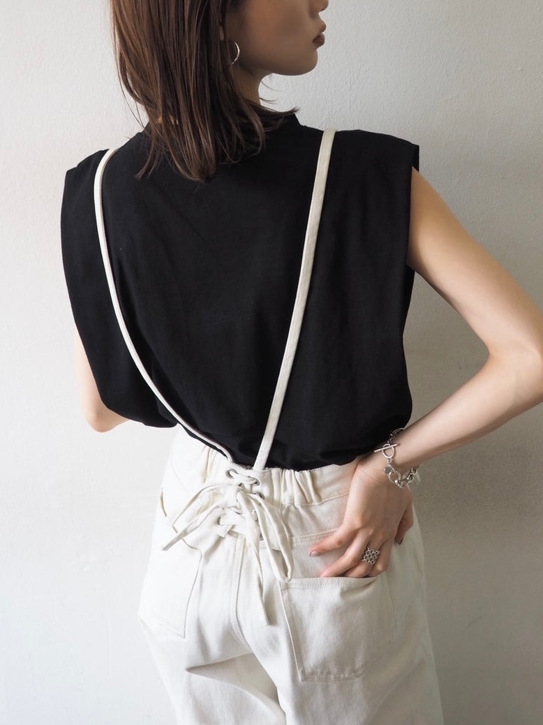 [Pre-order] Tuck shoulder oversized cut and sew/Black