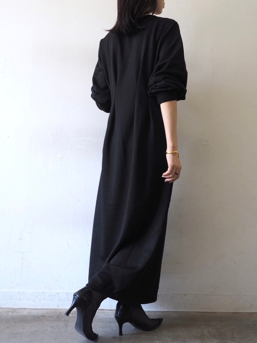 [Pre-order] Waist-tuck sweat dress/black