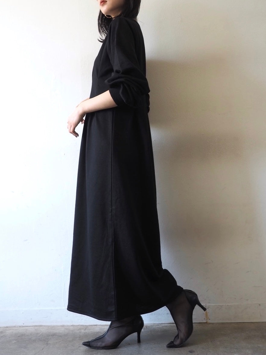 [Pre-order] Waist-tuck sweat dress/black